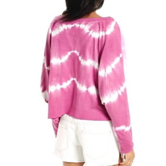 Free People Dolman Sleeve Mixed Tie Dye Print Shirt size Small - Picture 1 of 6